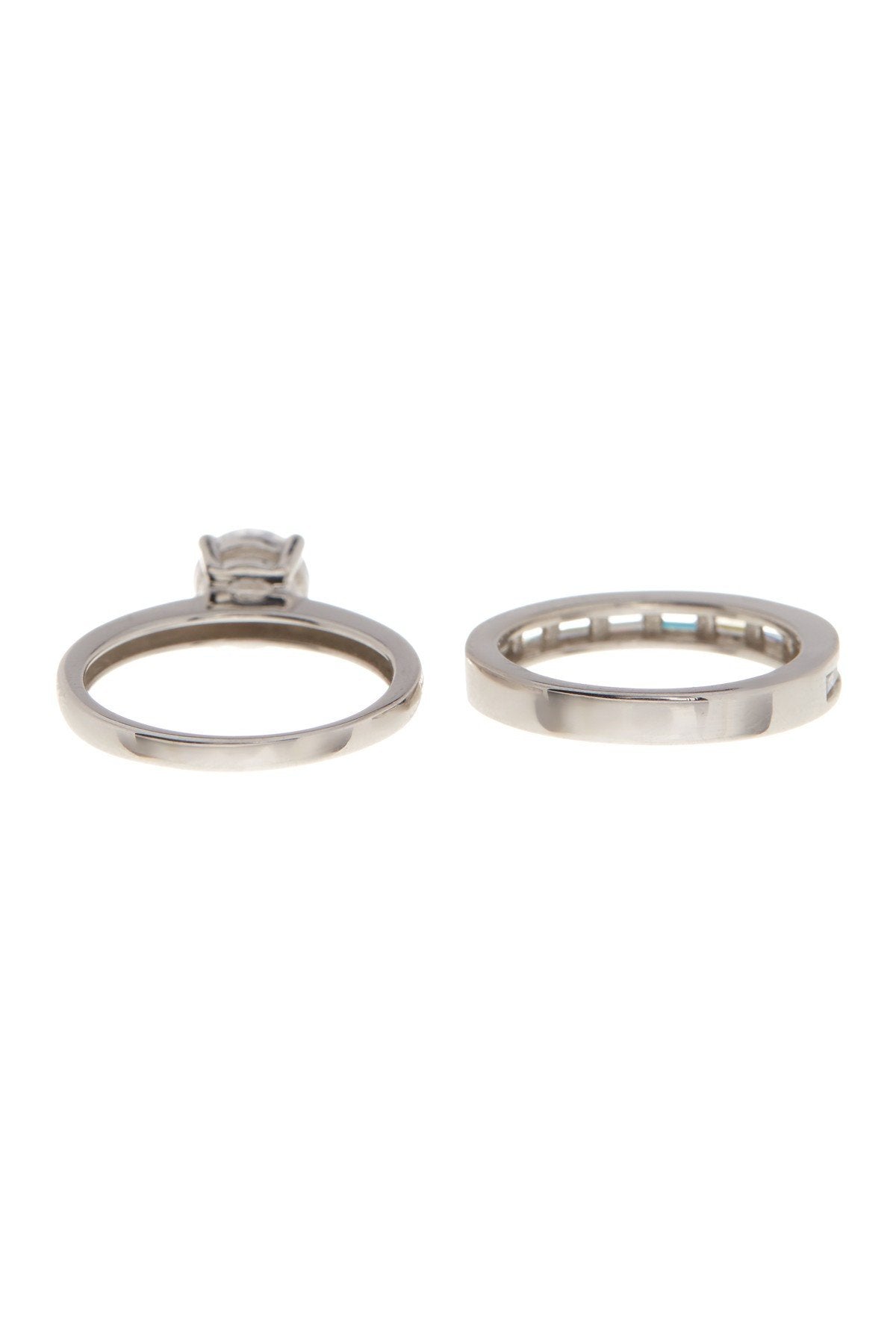 Sterling Silver Round CZ Solitaire Ring Set - Set of 2 - Sterling Forever