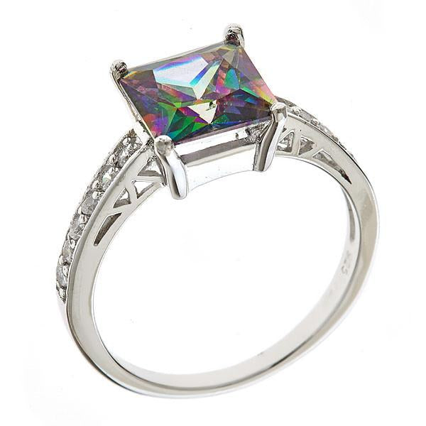 Mystic Topaz CZ Engagement Ring - Sterling Forever