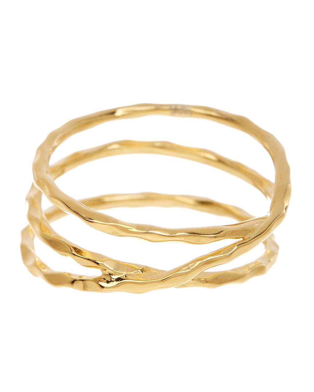 Sterling Silver Textured Multi Band Ring Ring Sterling Forever Gold 5 
