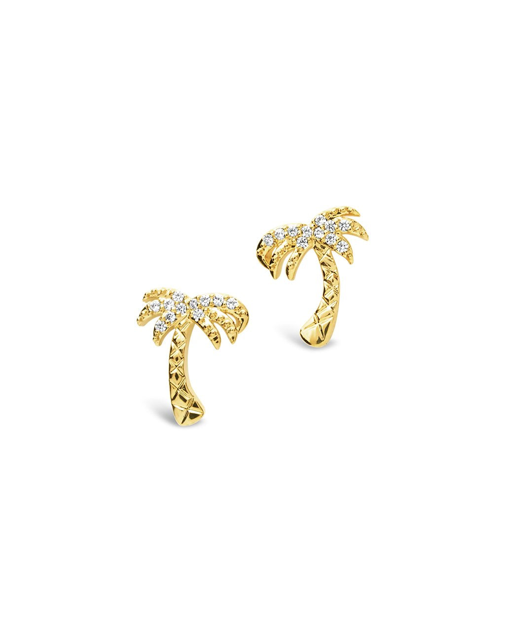 Sterling Silver CZ Palm Tree Stud Earrings - Sterling Forever