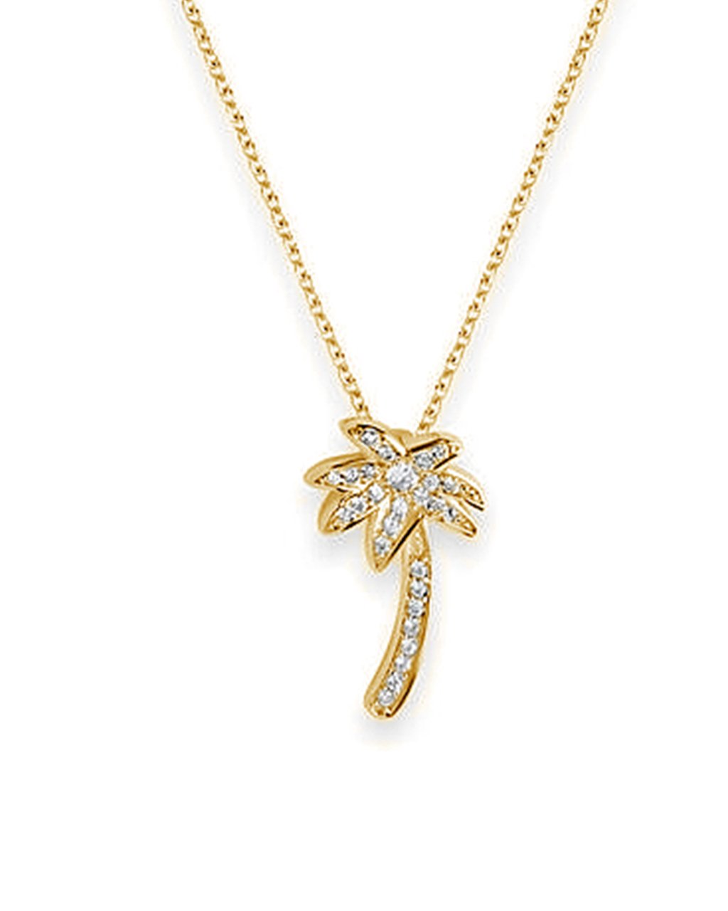 Sterling Silver Palm Tree Pendant Necklace - Sterling Forever