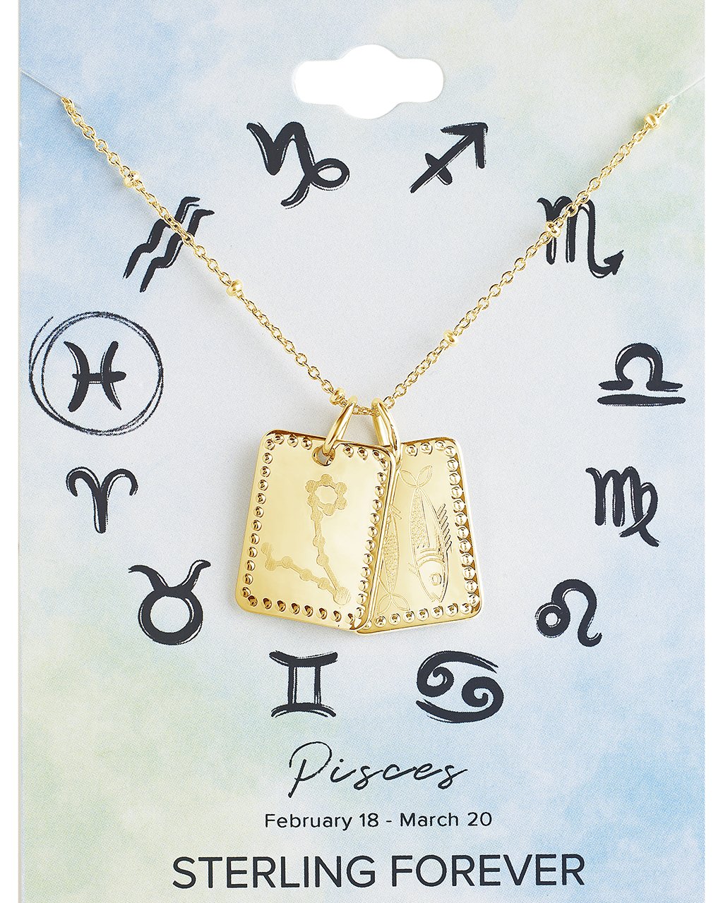Zodiac Tag Necklace - Sterling Forever
