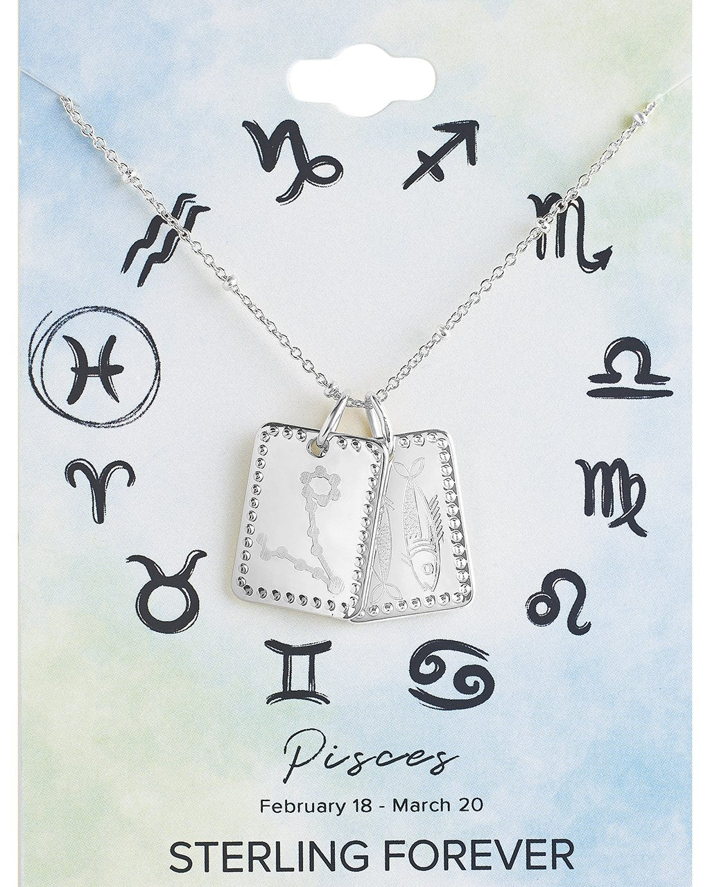Zodiac Tag Necklace - Sterling Forever