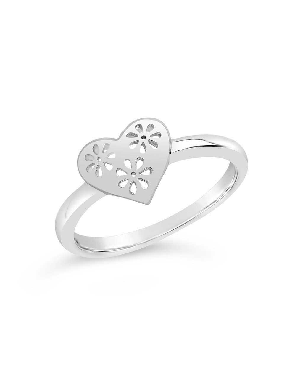 Heart Cut Out Lace Signet Ring - Sterling Forever