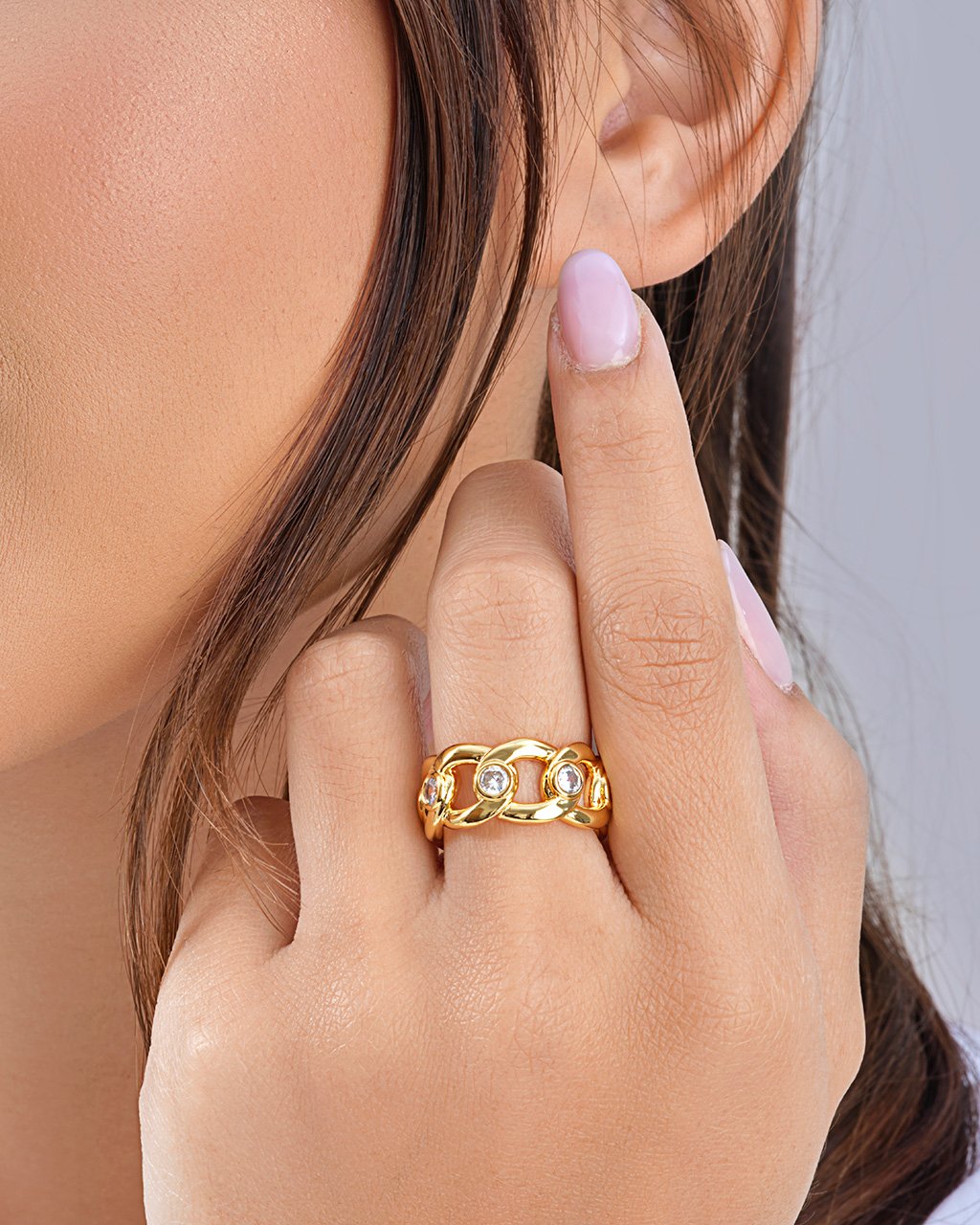 Curb Chain Open Band Ring Ring Sterling Forever 