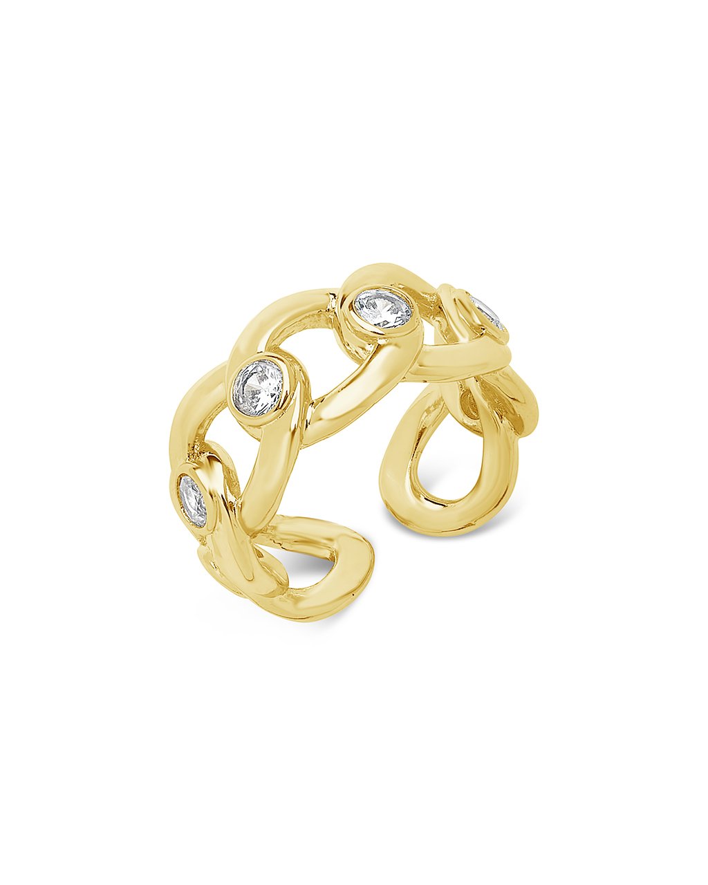 Curb Chain Open Band Ring Ring Sterling Forever 