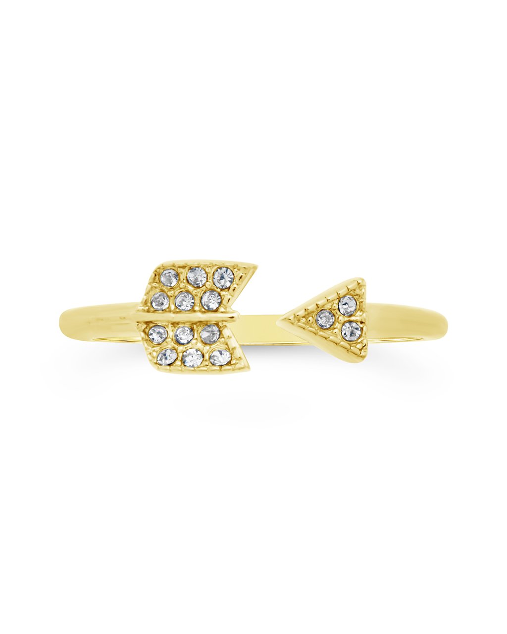 14K Gold Plated Sterling Silver CZ Arrow Ring Ring Sterling Forever Gold 5 
