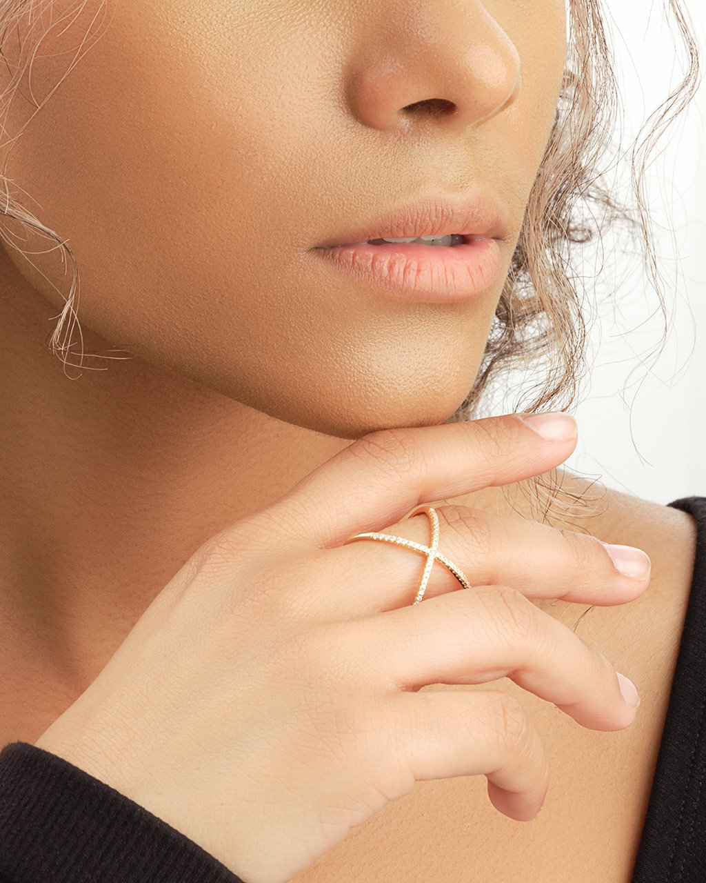 Sterling Silver CZ Criss Cross Ring Ring Sterling Forever 