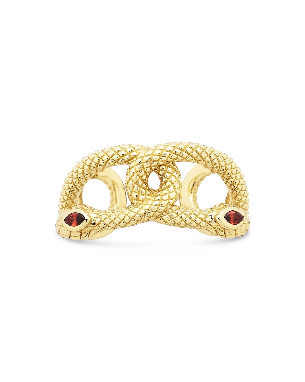 Sterling Silver Interlocking Snake Ring Ring Sterling Forever Gold 6 
