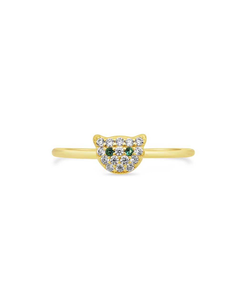 Sterling Silver CZ Jaguar Ring Ring Sterling Forever Gold 6 