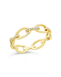 Sterling Silver Open Chain Link Ring Ring Sterling Forever Gold 6 