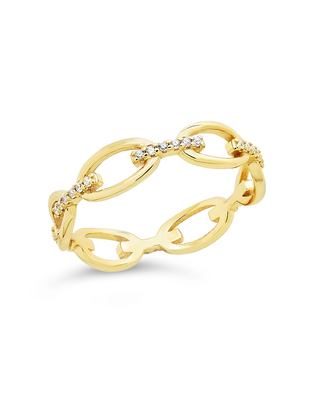 Sterling Silver Open Chain Link Ring Ring Sterling Forever Gold 6 