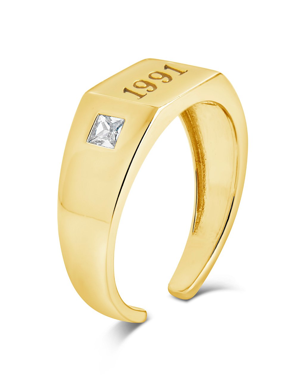 Sterling Silver Birth Year Signet Ring Ring Sterling Forever 
