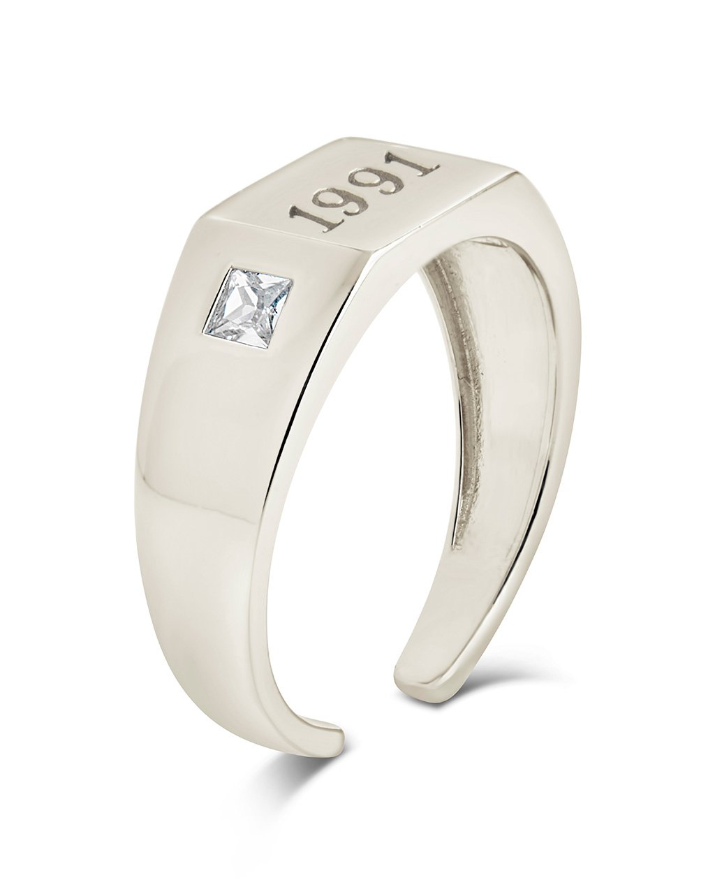 Sterling Silver Birth Year Signet Ring
