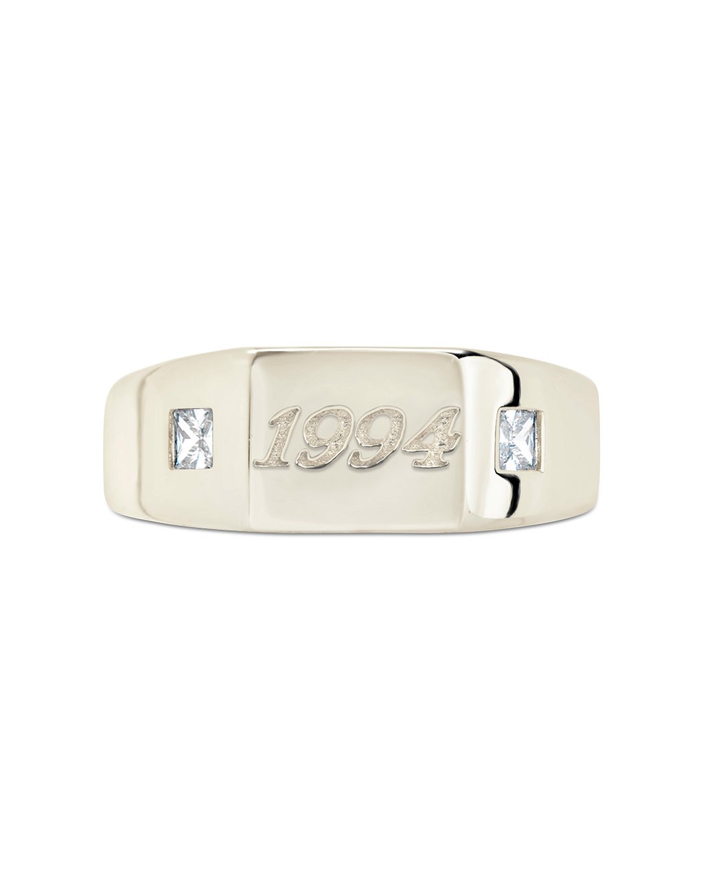 Sterling Silver Birth Year Signet Ring Ring Sterling Forever 