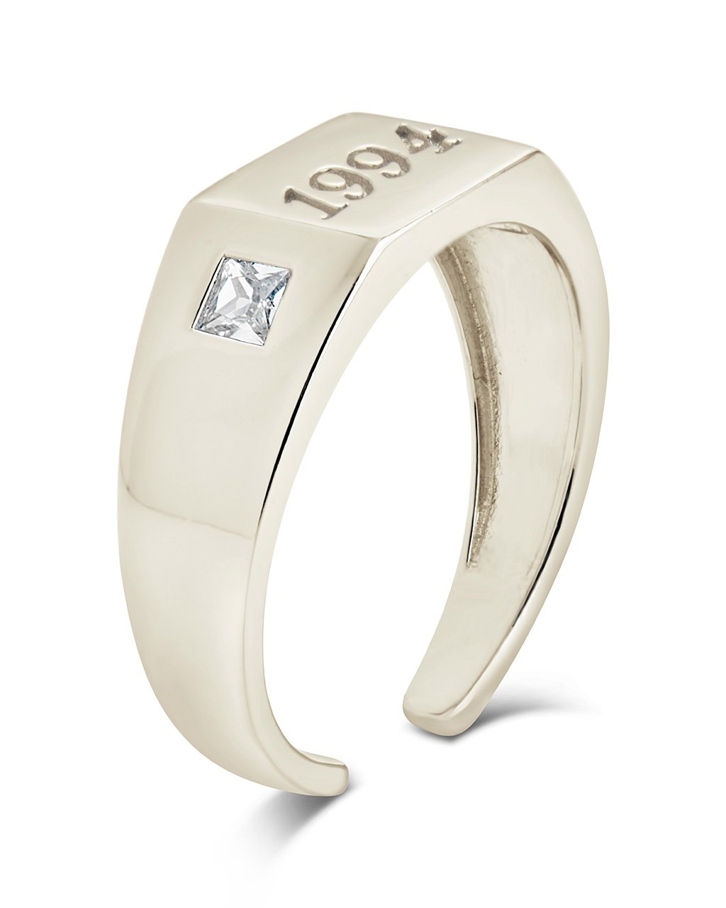 Sterling Silver Birth Year Signet Ring Ring Sterling Forever 
