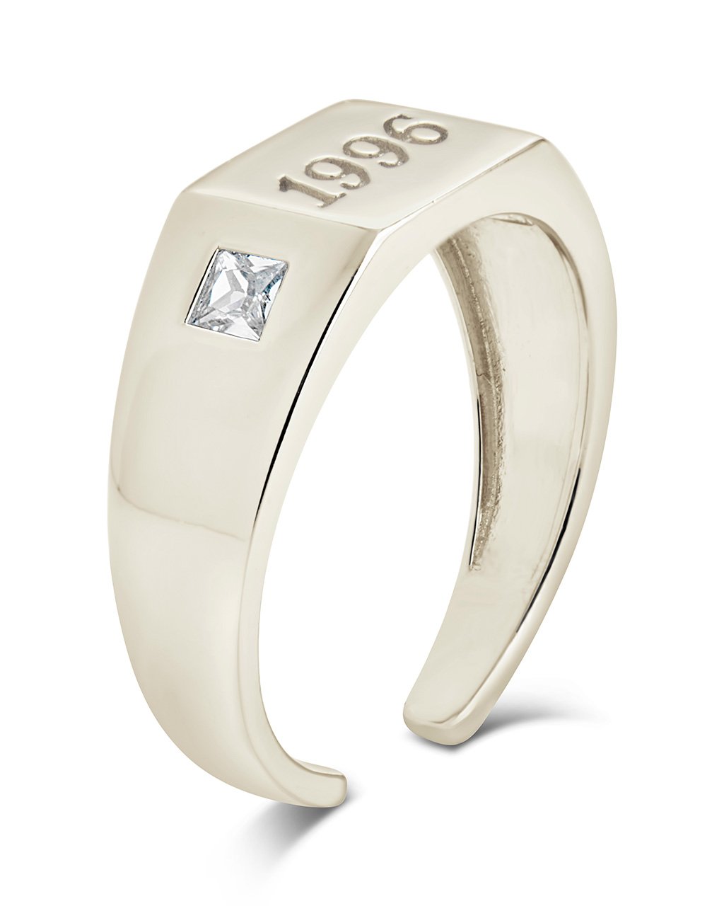 Sterling Silver Birth Year Signet Ring Ring Sterling Forever 