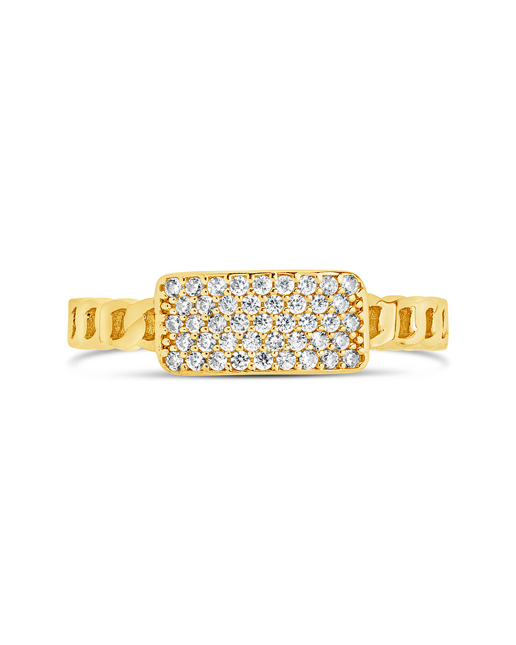 Sterling Silver Statement CZ & Chain Link Ring Ring Sterling Forever 