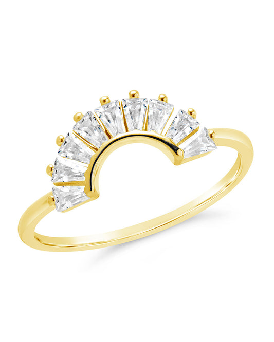 Sterling Silver CZ Dawn Stacking Ring Ring Sterling Forever Gold 6 