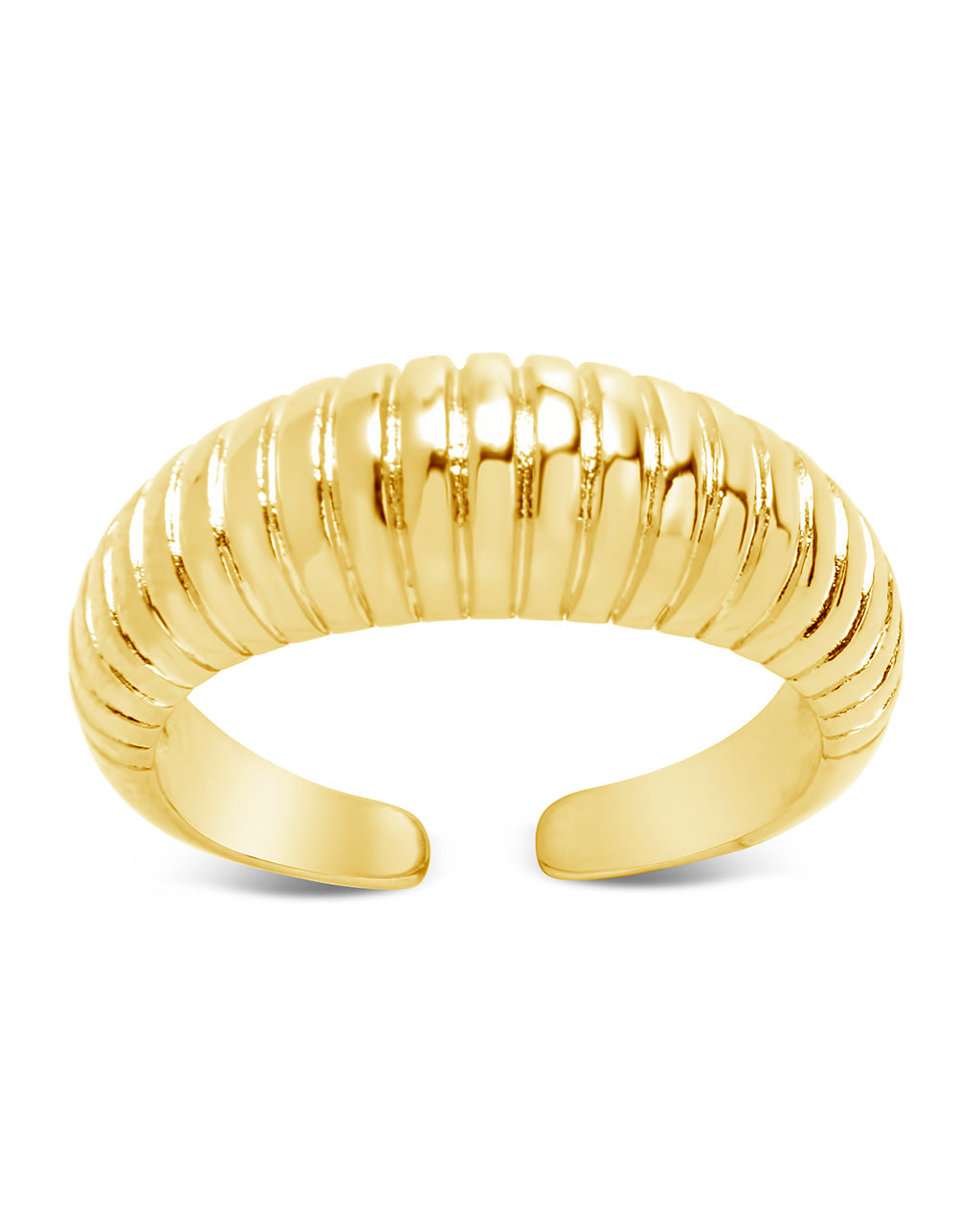 Ribbed Open Bombe Ring Ring Sterling Forever 