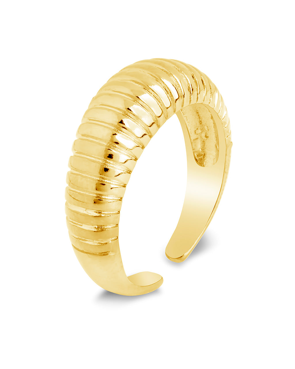 Ribbed Open Bombe Ring Ring Sterling Forever 