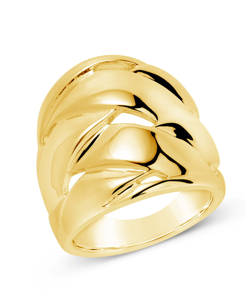 Quilted Statement Ring Ring Sterling Forever Gold 6 