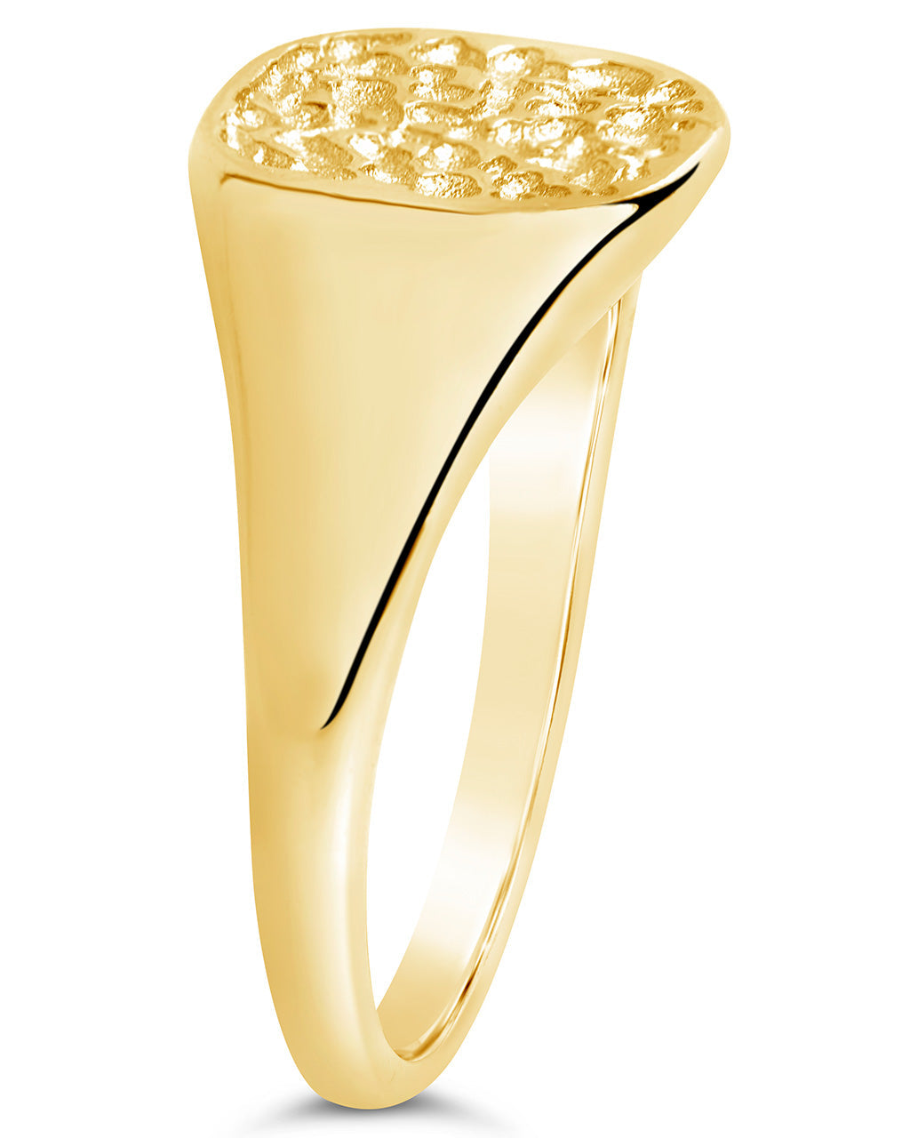 Hammered Square Signet Ring Ring Sterling Forever 