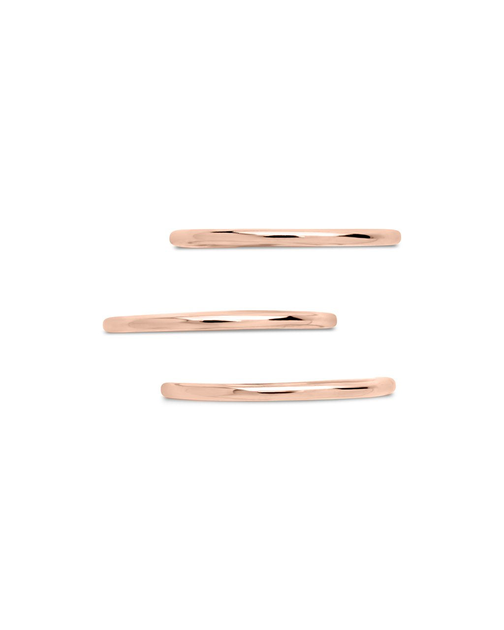 Sterling Silver Polished Band Set of 3 - Sterling Forever