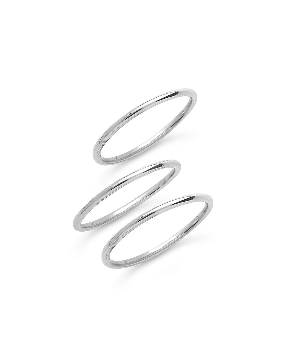 Sterling Silver Polished Band Set of 3 - Sterling Forever