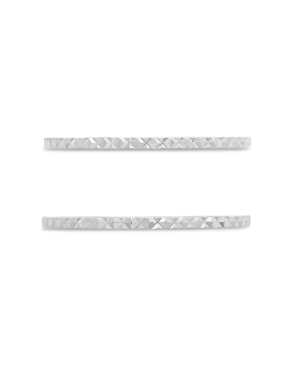 Sterling Silver Diamond Cut Ring Set of 2 - Sterling Forever