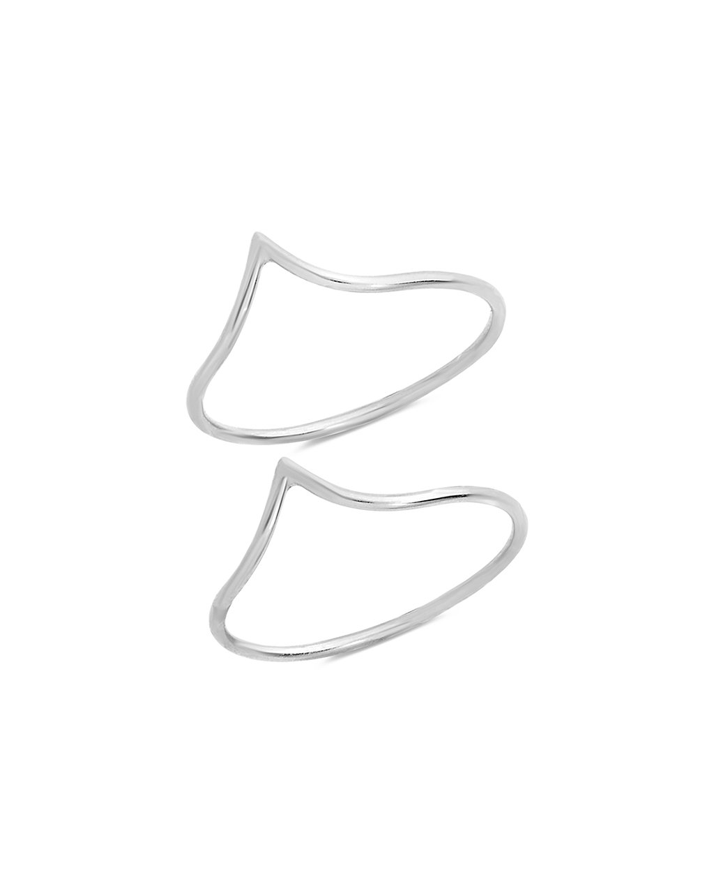 Sterling Silver Chevron Stacking Ring Set of 2 - Sterling Forever