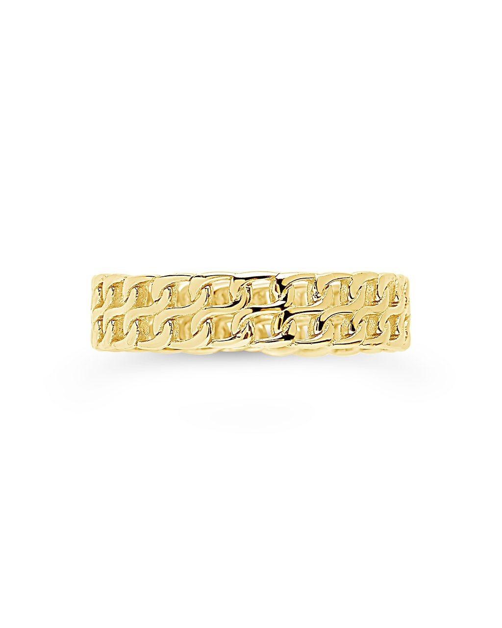 14K Gold Vermeil 2 Row Chain Ring - Sterling Forever