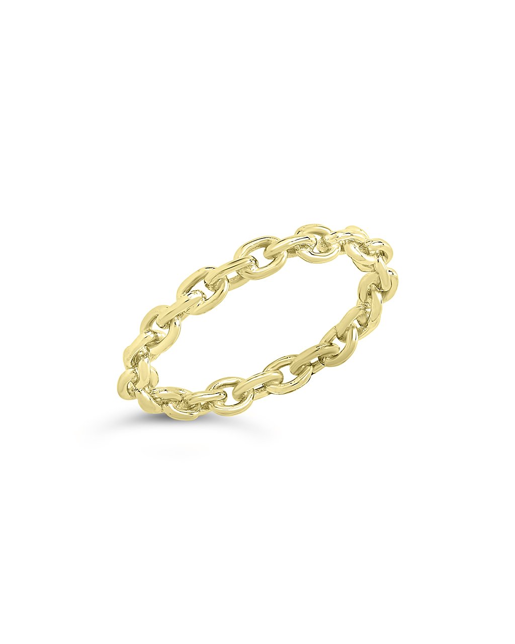 Sterling Silver Continuous Chain Link Ring Ring Sterling Forever Gold 6 
