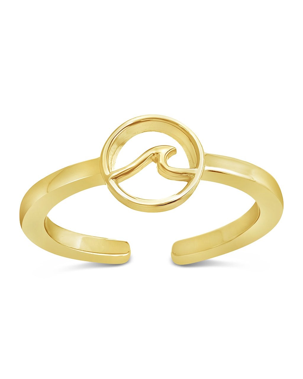 SHINE by Sterling Forever Sterling Silver Wave Open Band Ring Ring SHINE by Sterling Forever 