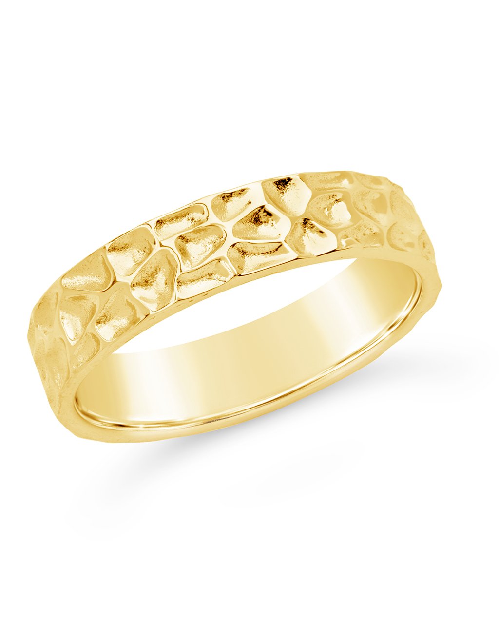 Sterling Silver Hammered Cigar Band Ring Ring Sterling Forever 