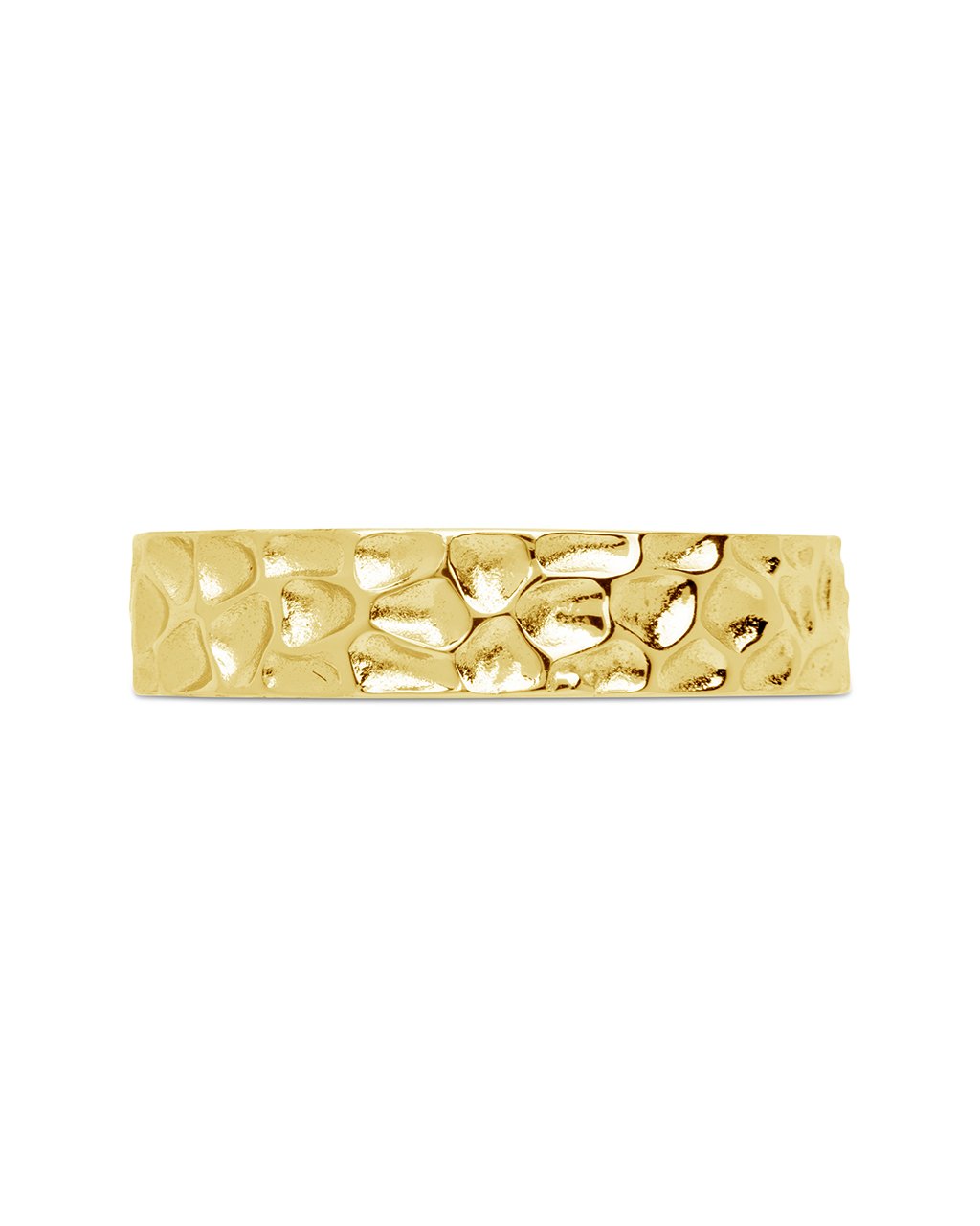 Sterling Silver Hammered Cigar Band Ring Ring Sterling Forever Gold 6 