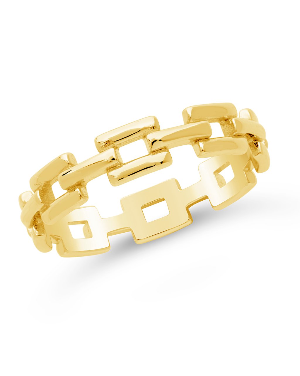 Sterling Silver Square Link Chain Ring Ring Sterling Forever 