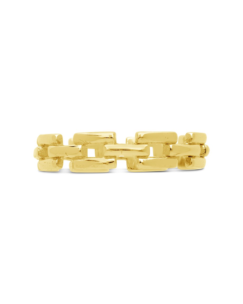 Sterling Silver Square Link Chain Ring Ring Sterling Forever Gold 6 