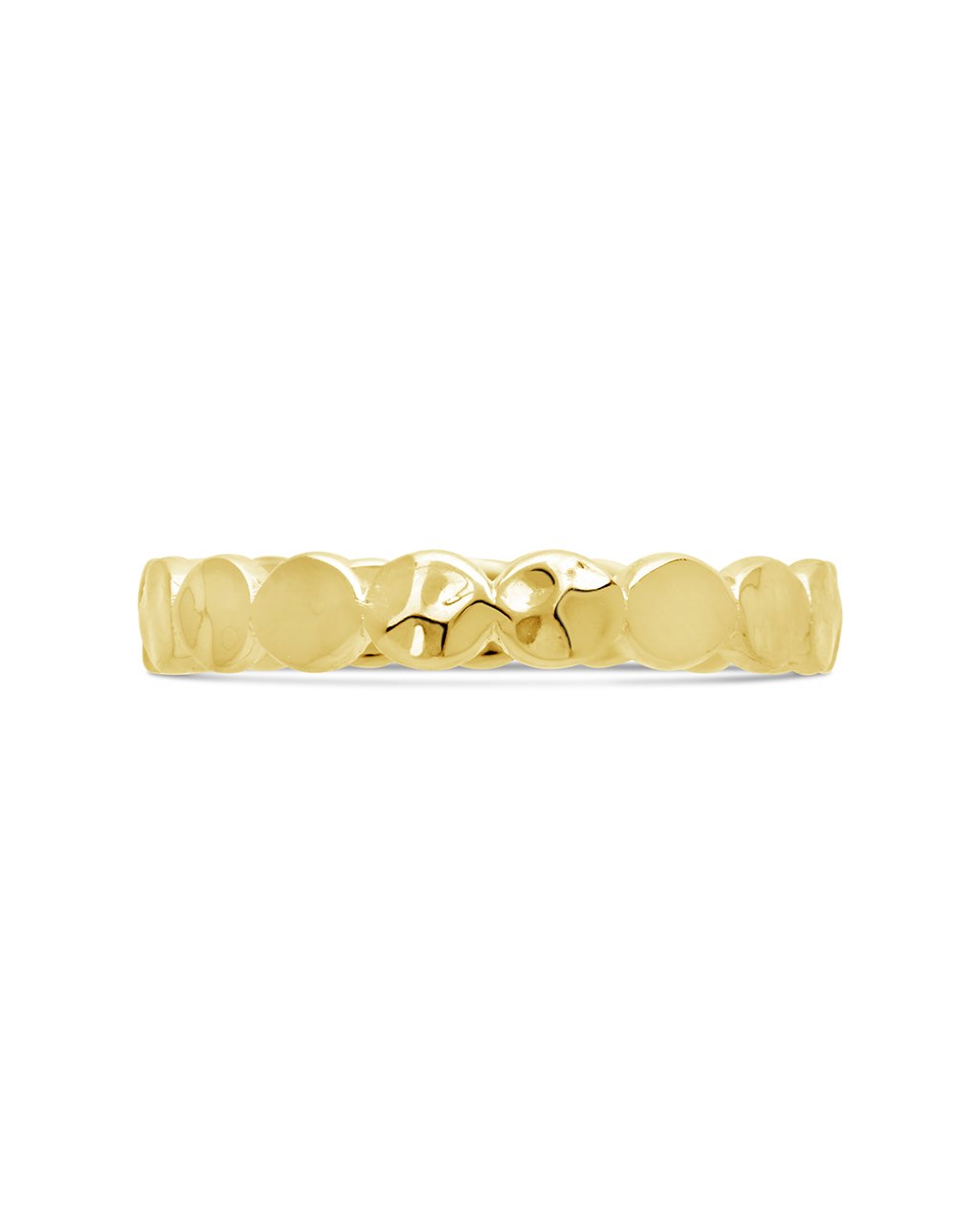 Sterling Silver Hammered Bubble Band Ring Ring Sterling Forever Gold 6 