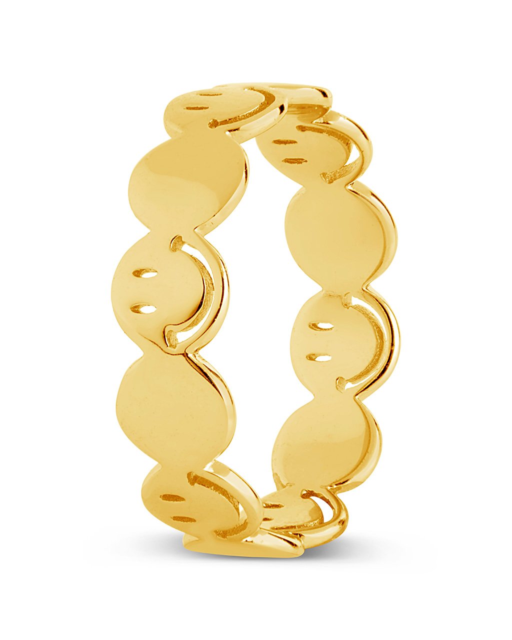 Sterling Silver Smile Band Ring Ring Sterling Forever Gold 6 