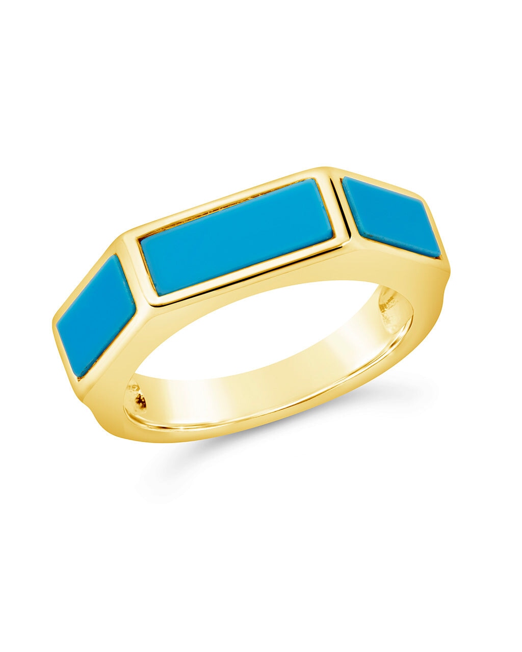 Alani Stacking Ring Ring Sterling Forever Gold Turquoise 6