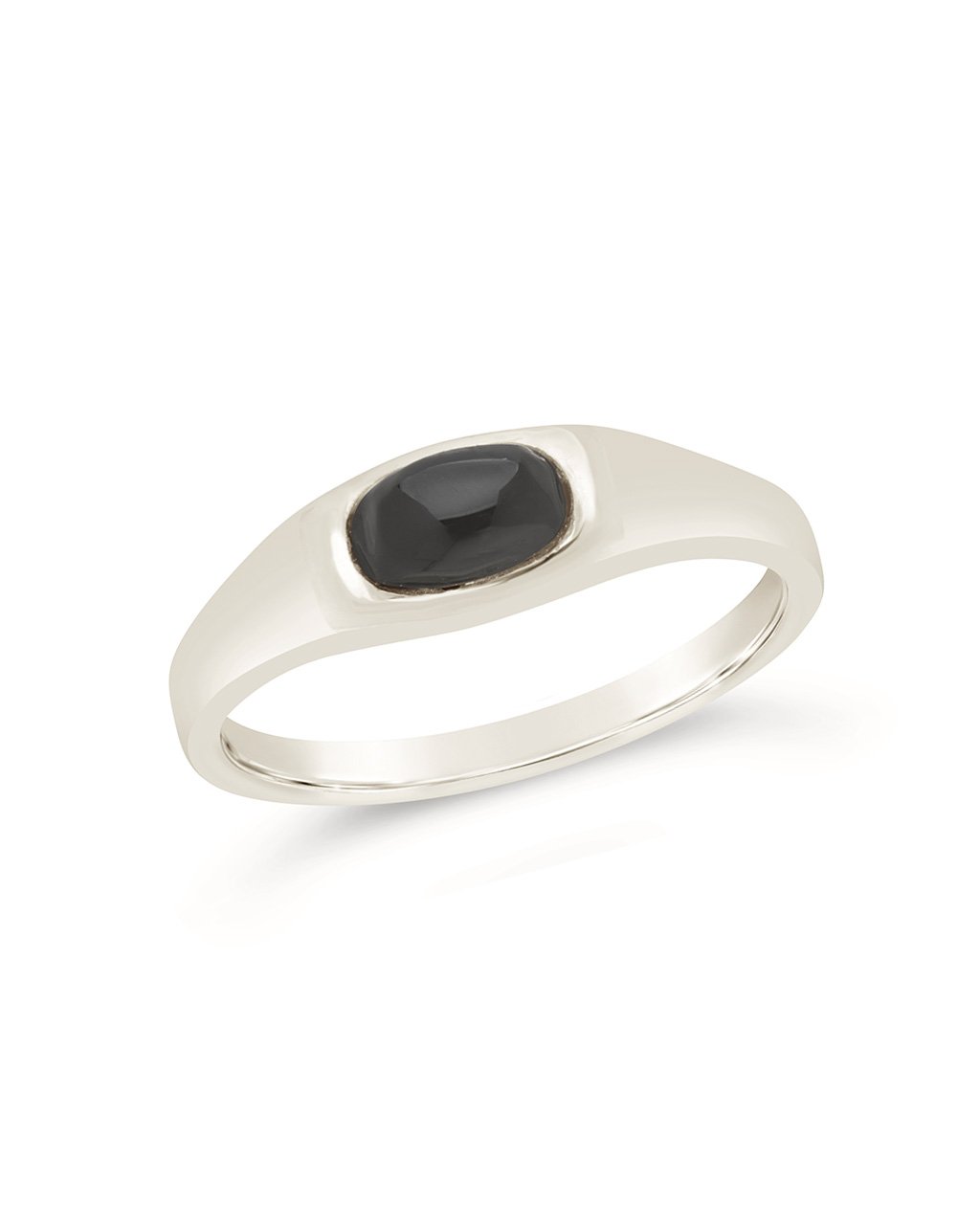 Sterling silver, black onyx and diamond ring
