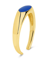 Sterling Silver Enamel Open Signet Ring Ring Sterling Forever 