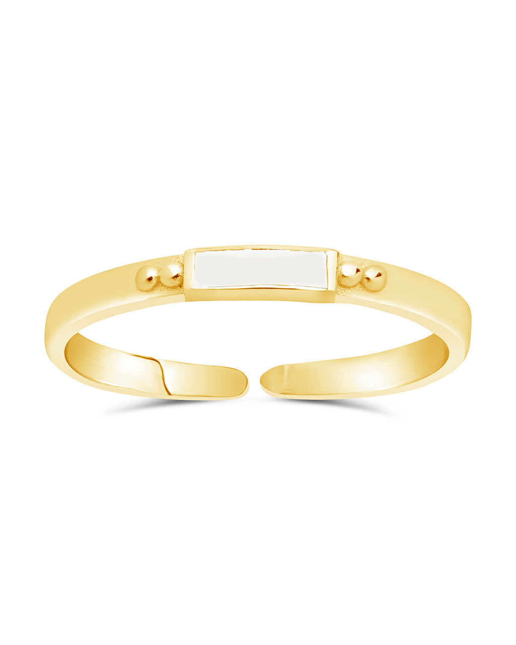 Sterling Silver Thin Enamel Open Signet Ring Ring Sterling Forever 