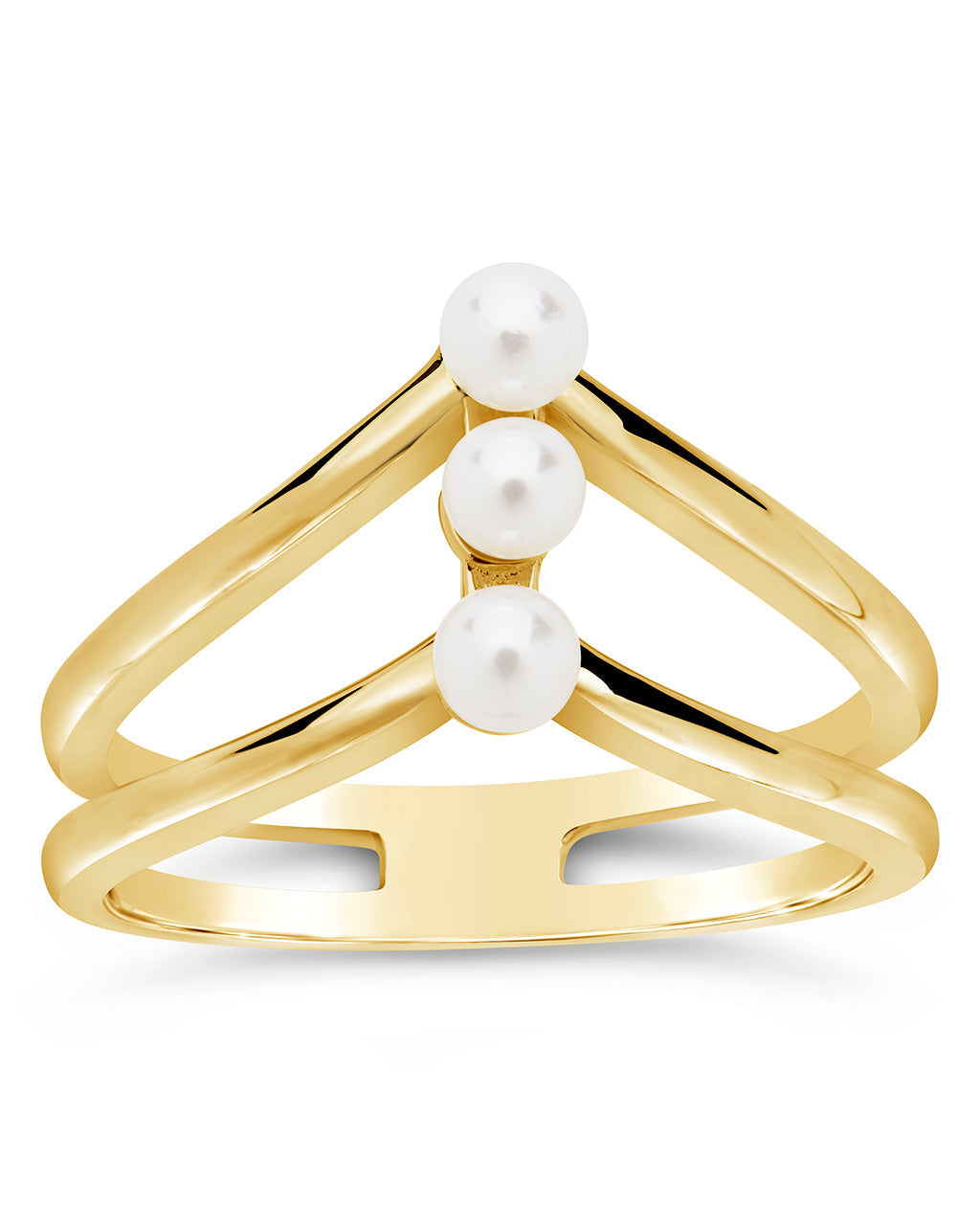 Sterling Silver Triple Pearl Stack Ring Ring Sterling Forever 