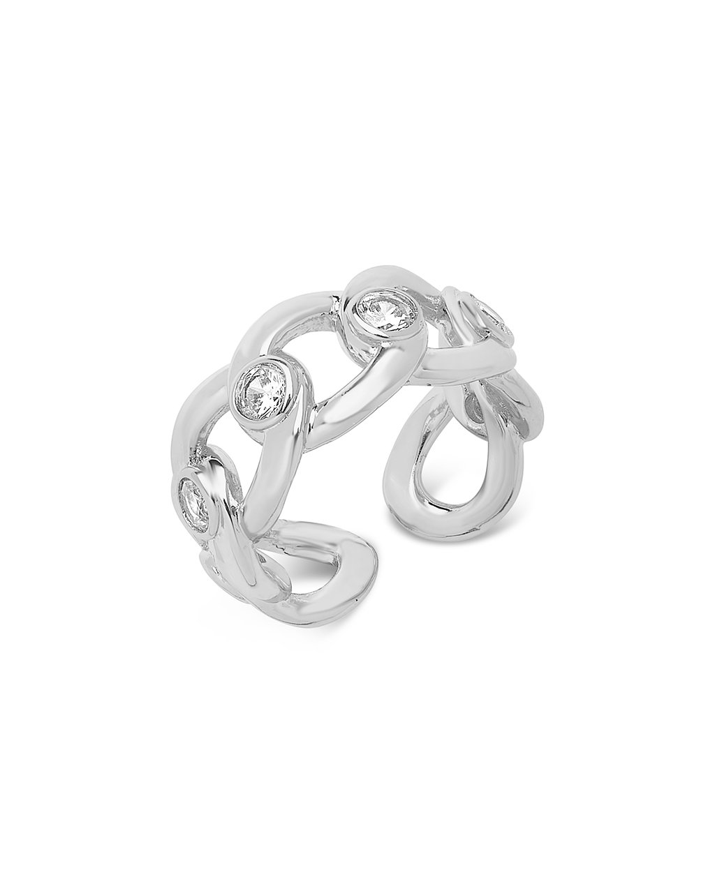 Curb Chain Open Band Ring Ring Sterling Forever 