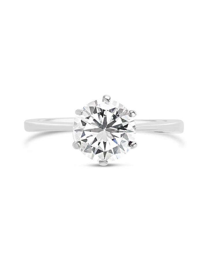 Sterling Silver Solitaire Cubic Zirconia Promise Ring