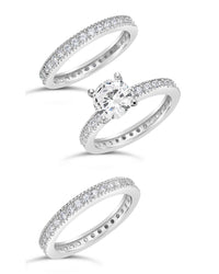 Sterling Silver Briliiant CZ with 2 Bands Ring Sterling Forever 