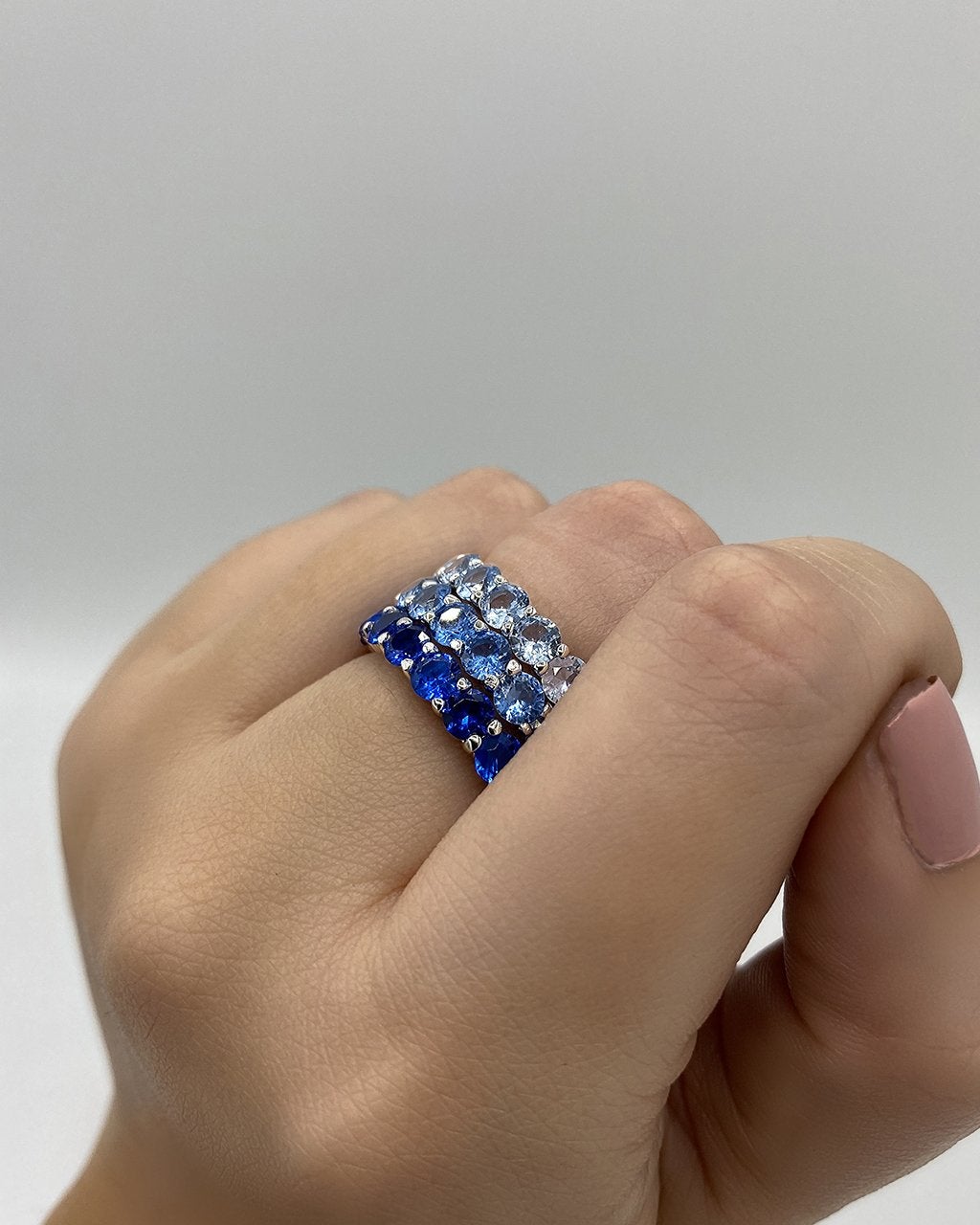 SHINE by Sterling Forever Sterling Silver Rainbow CZ Eternity Band Ring Ring SHINE by Sterling Forever 