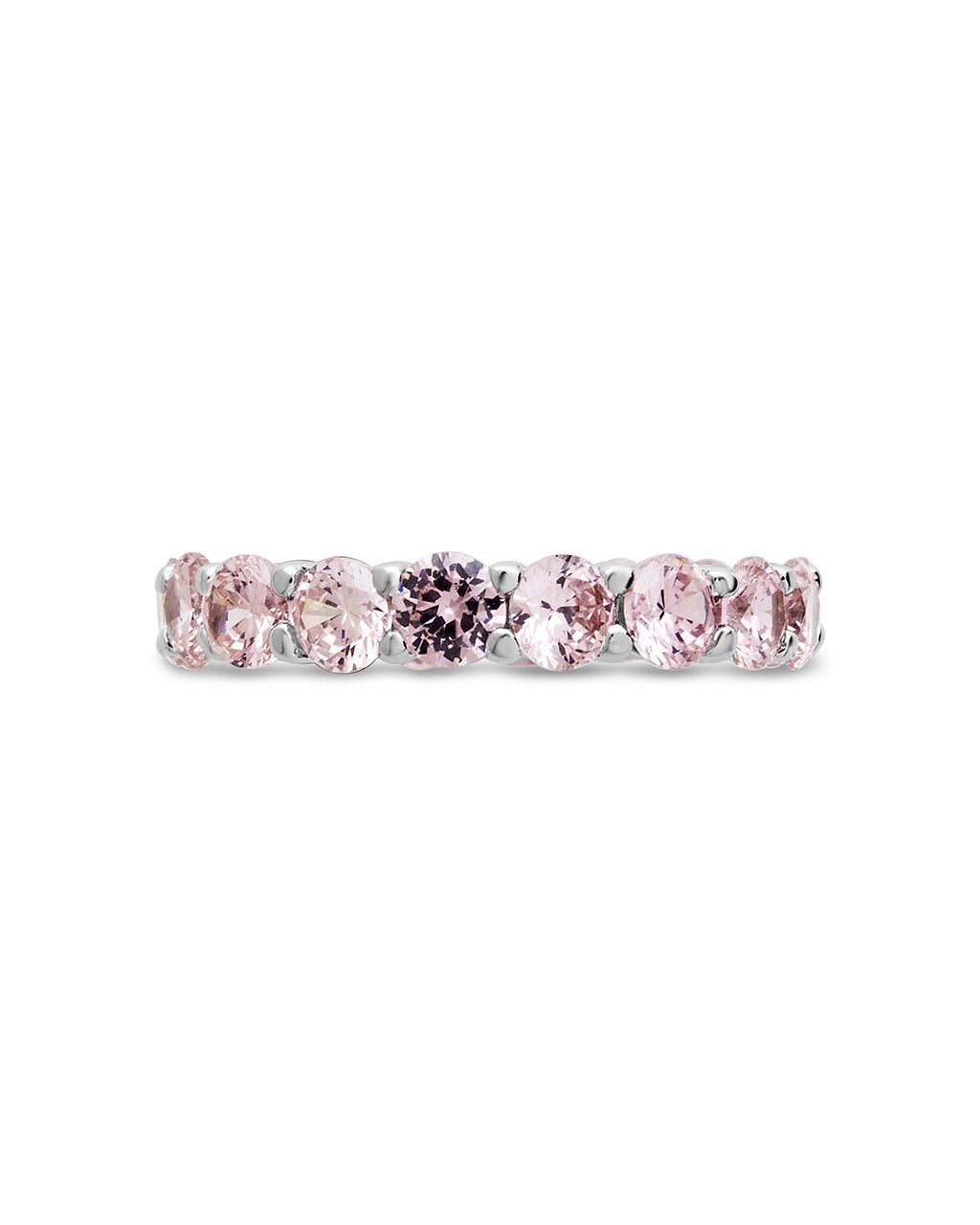 SHINE by Sterling Forever Sterling Silver Rainbow CZ Eternity Band Ring Ring SHINE by Sterling Forever 